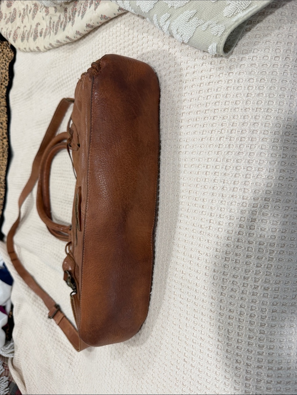 Bed Stu Leather purse Leather Satchel Handbag in Cognac Brown - Women Bags - Picture 3 of 9